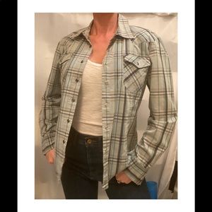 The Limited plaid shirt with snap buttons